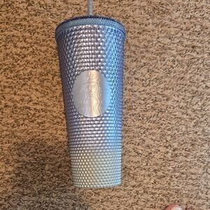 Starbucks Textured Blue Tumbler with Straw